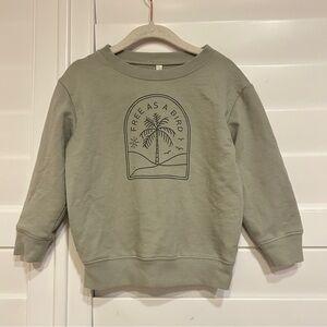 Rylee + Cru Free As A Bird Crew Neck Sweatshirt Olive Green Size 18-24 months